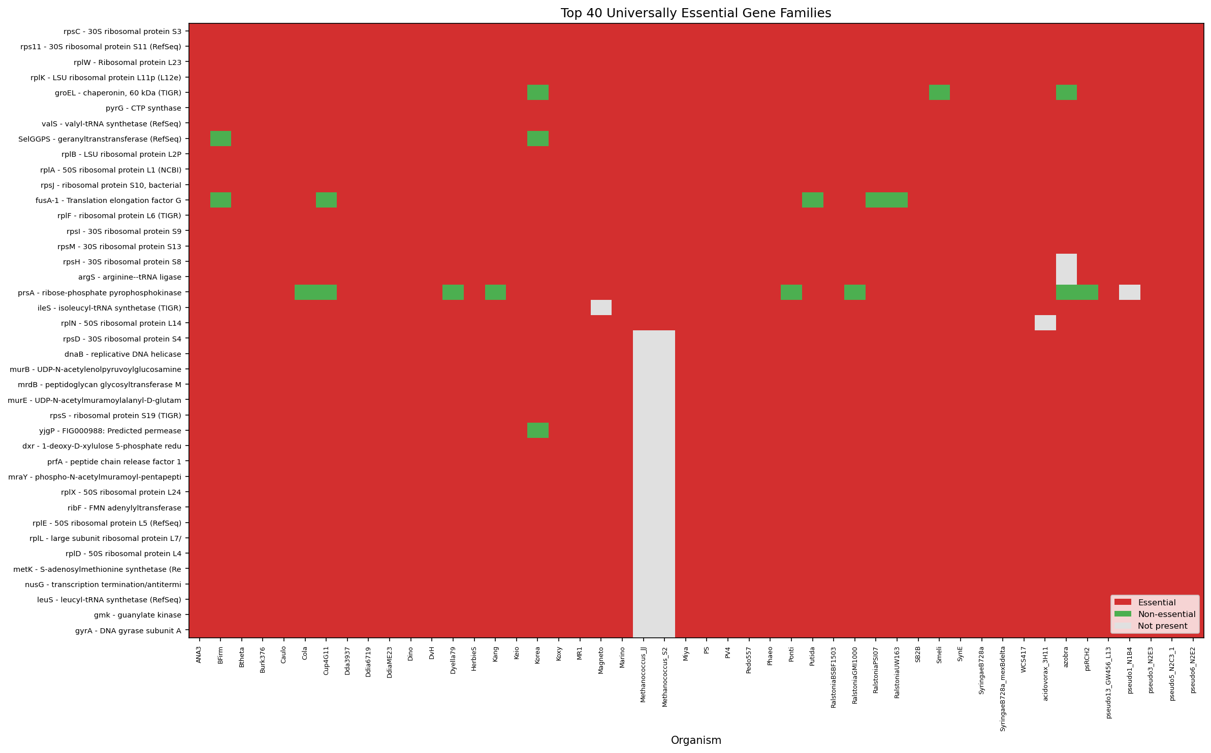 Essential Families Heatmap
