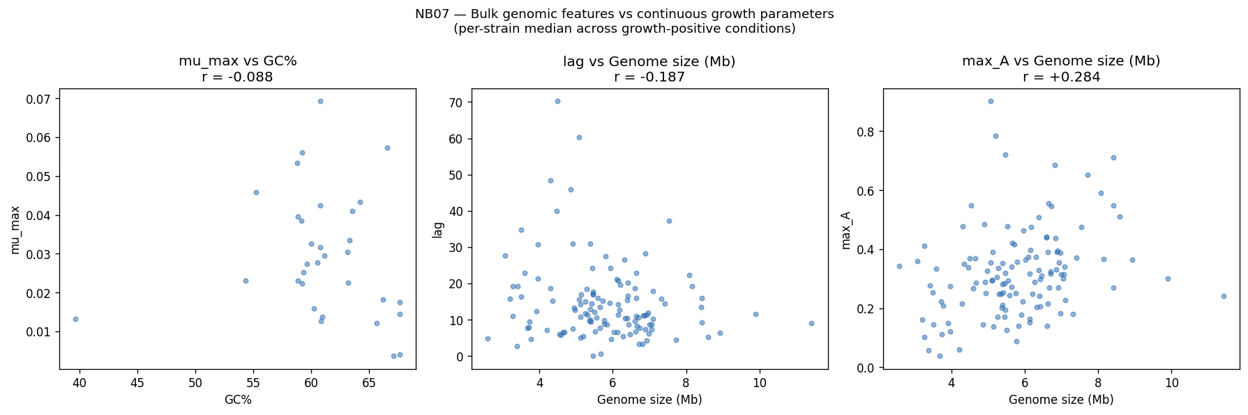 Bulk features vs continuous parameters